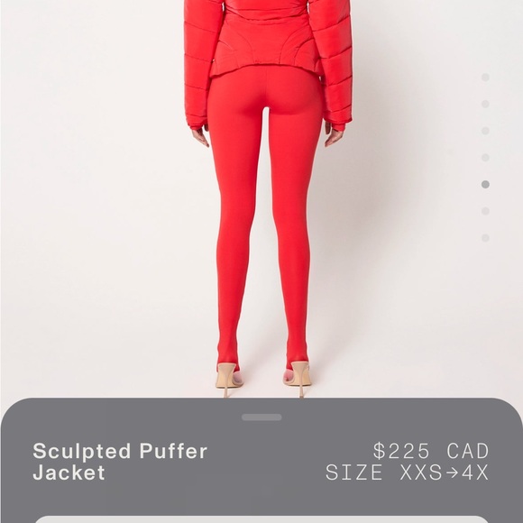 Sculpted Puffer Jacket - Red - Picture 4 of 6